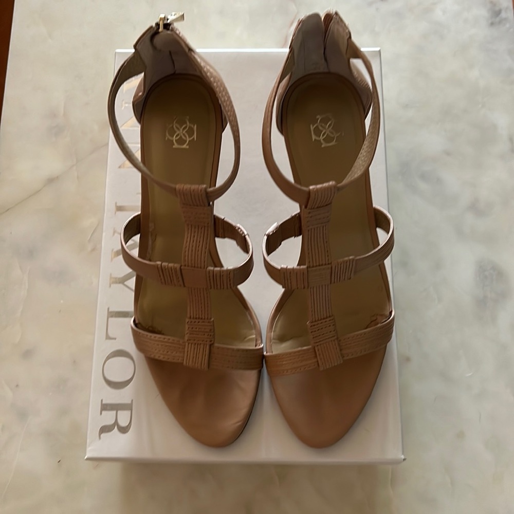 Camel Ann Taylor heeled sandals